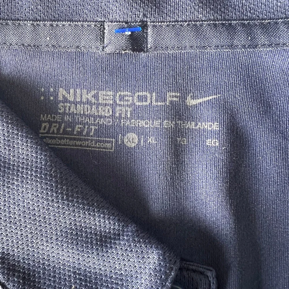 Nike Golf Mens Dri-FIT Polo Shirt XL Navy Blue Grey Colorblock Short Sleeve 1519
